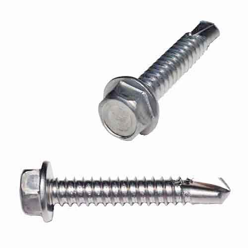 TEK142S #14 X 2" Hex Washer Head, Self-Drilling Screw, 410 Stainless